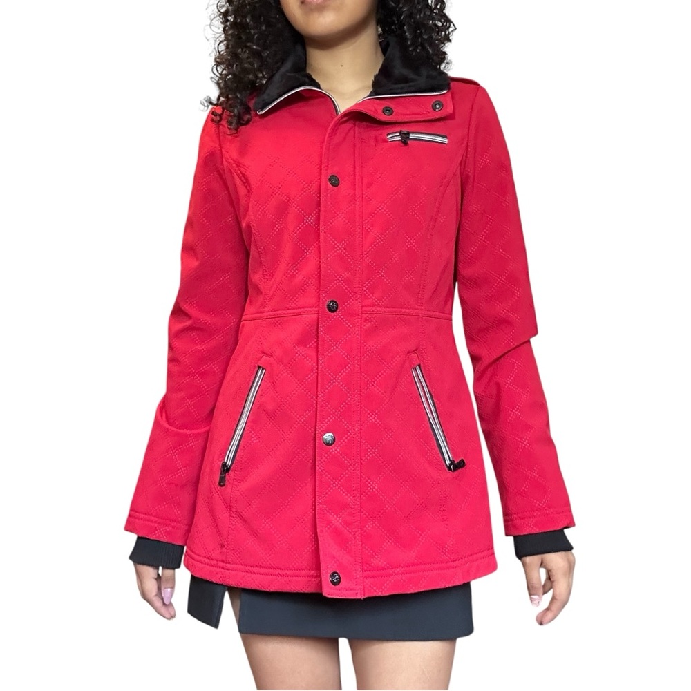 Jessica Simpson Fur Collar Red Coat